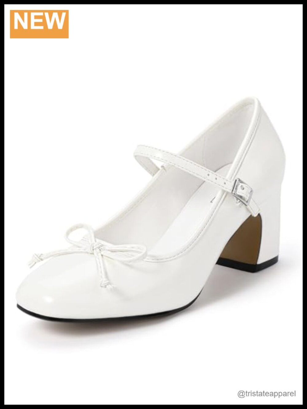 Mary Jane Heels Closed Round Toe Block Heel Adjustable Ankle Strap